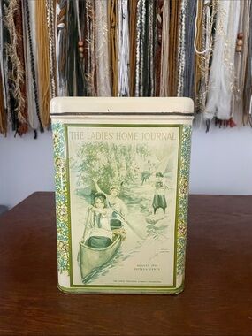 Vintage Ladies' Home Journal Decorative Tin - Green and Cream